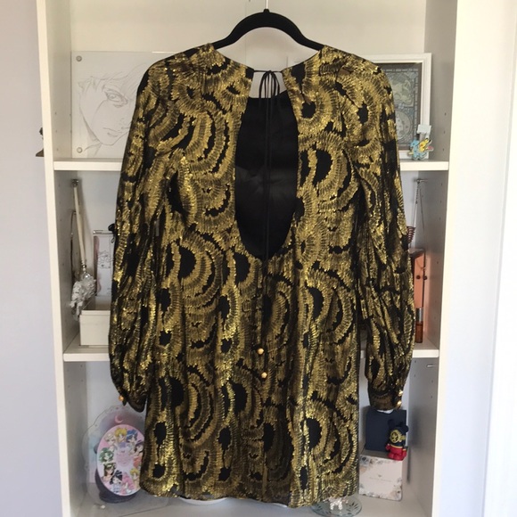 ⭐️HOST PICK⭐️ MILLY Golden Open Back Silk Mini Dress - Picture 9 of 15